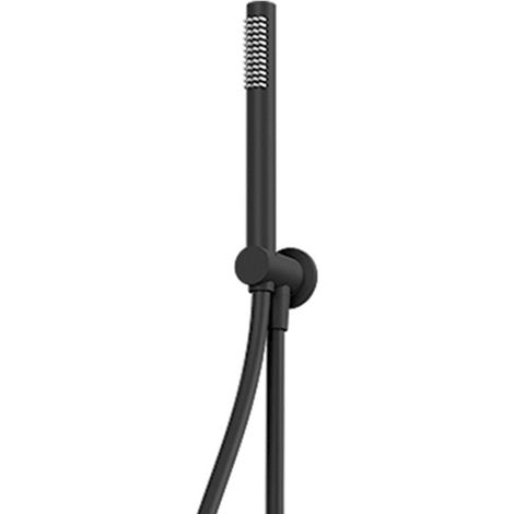 Set doccia nero opaco con doccetta presa acqua e laccio doccia