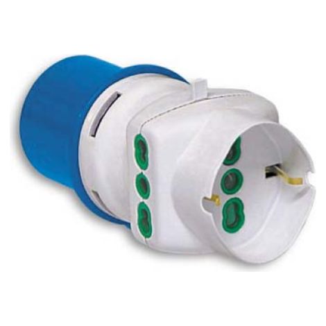 Fme 78.090 adattatore multiplo 16A CEE blu a 2 prese bipasso + schuko