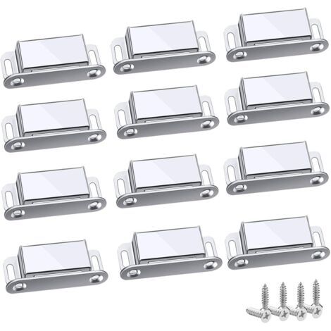 Loquet Magnetique, 12 Pièces Aimants loqueteaux magnétiques Placard Aimant Puissant Robuste Jusqu'à 6kg, Pour Tiroirs Porte de Douche Aimanté Armoire Placard, Cabinet, Meubles (45mm-12pc) (1/5)