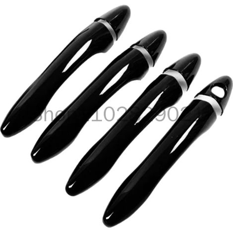 (Noir - 1 trou, 0 bouton) Couvre-poignées de porte de voiture, autocollant de style, accessoire extérieur auto, compatible avec KIA Sportage MK3 SL 2011-2015, 2014, 2013, 2012 (1/4)