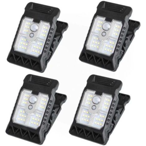 Pair Lampes solaires à pince 4pcs (11.2cm) Étanches avec détecteur mouvement Éclairage clôtures/arbres/terrasses/allées Éco-énergétique Jardinniers et propriétaires (1/4)