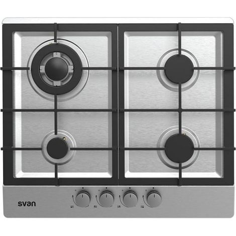Placa a Gas 59,5cm SVAN SGW4600X Butano, Superficie Acero Inox (1/3)