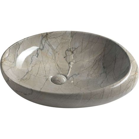 Sapho Dalma - Aufsatzwaschtisch, 68x44 cm, ohne Hahnloch, ohne Überlauf, grigio MM313 (1/4)