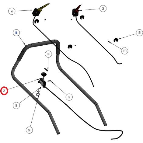 Set: Cavo comando velocità ORIGINALE GRIN rasaerba tagliaerba spm53 PRT-0107
