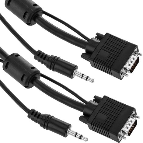 BeMatik - Super VGA avec câble mâle jack audio 3,5 mm mâle 10 m (1/5)