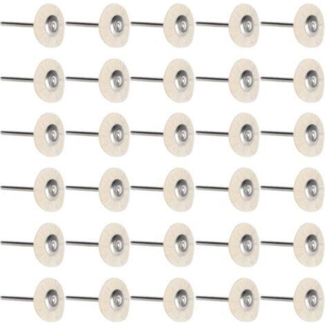 Lot de 30 mini-brosses plates à spirale pour le décapage de peinture, la sculpture sur bois et le polissage, diamètre intérieur 3 mm, diamètre extérieur 25 mm (aspect crinière de mouton). (1/4)