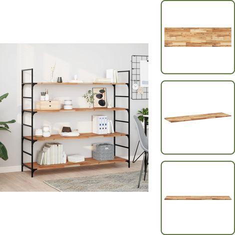 The Living Store Schweberegal 160x40x2 cm Massivholz Akazie Ölbehandelt - Akazienholz (1/5)