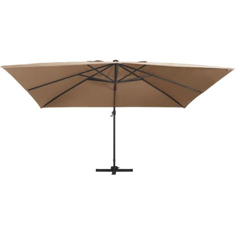 INLIFE Parasol déporté avec lumières LED Aluminium 400x300 cm Taupe (1/5)