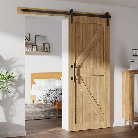24cm Sliding Barn Door Handle Hardware, with Flush Finger Handle, Flush Barn Door Handle and Kit for Garage Door Cabinet (1/4)