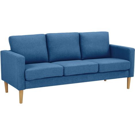 Divano 3 posti da interno in tessuto con struttura in legno Extra Life - DarkSlateBlue (1/4)