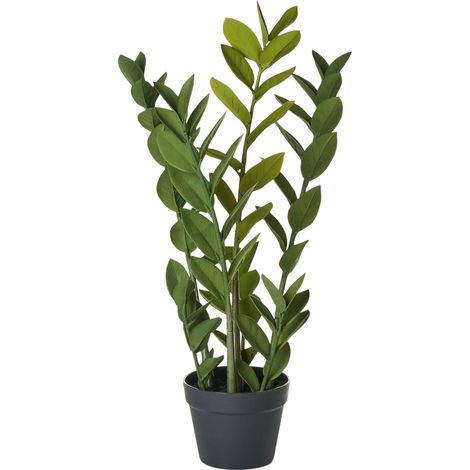Pianta artificiale in vaso Decorazione interna in plastica Zamioculcas con vaso nero Zamiifolia (1/5)