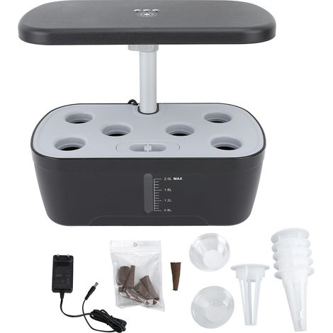 Sistema de cultivo hidropónico para interiores, kit de germinación de plantas de 6 cápsulas con luz de cultivo, huerto hidropónico. (1/5)