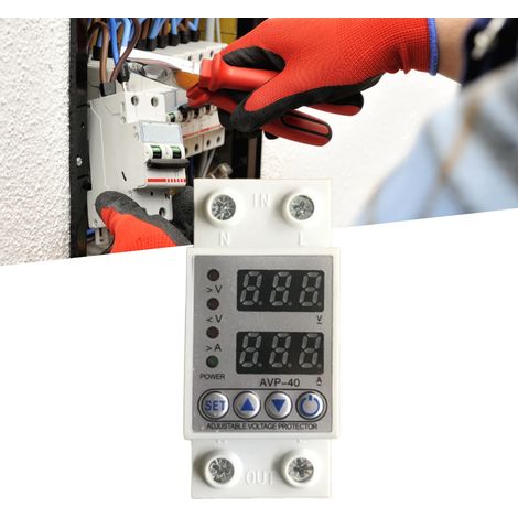 Interrupteur de protection contre les surtensions à réarmement automatique, avec affichage numérique et réglage par LED, ZY 40A 2P (1/5)