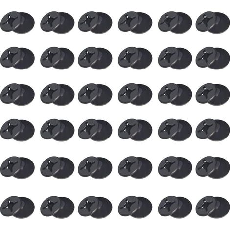Lot de boutons de fixation pour moustiquaire, fenêtre, moustiquaire, fenêtre de toit, sans perçage (36PCS, Noir) (1/4)