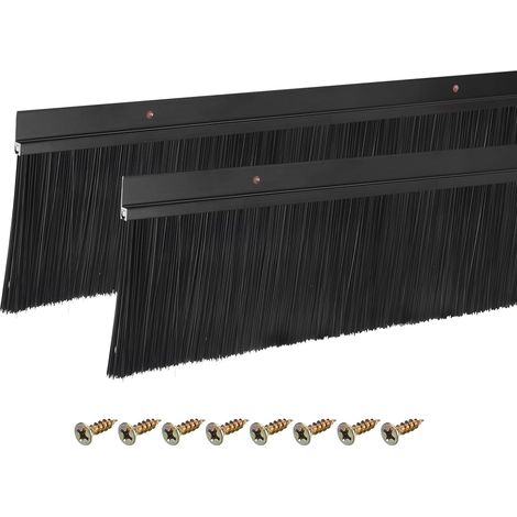 Türbesen 2 Stück Türbürste Bürstendichtung Aluminiumlegierungsbasis mit 90mm Nylonbürste Türdicht...
