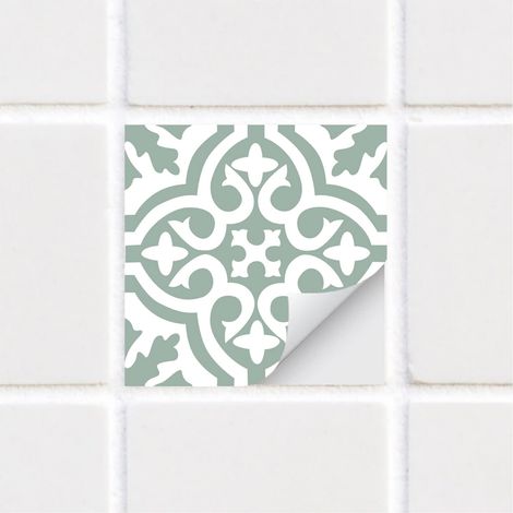 Vert sauge stickers carrelage credence adhesive pour cuisine 10PCS 15X15CM Peler et coller, Vintage Imperméable adapté à la décoration de carrelage de cuisine et de salle de bain (1/5)