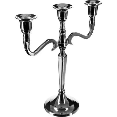 Chandelier 3 Têtes en Métal "Lumos" 27cm Argent (1/2)