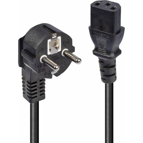Cavo di alimentazione Lindy da 3 m, da Schuko a 2 pin a spina IEC C13, nero, 30336