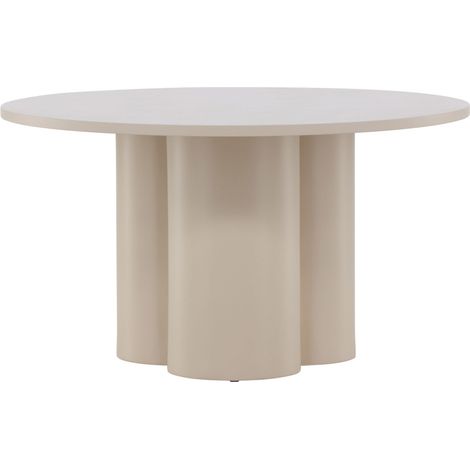 Table basse ronde en MDF 80cm – Couleur beige – Hauteur 45cm – Pied central cylindrique – Design moderne pour salon (1/4)