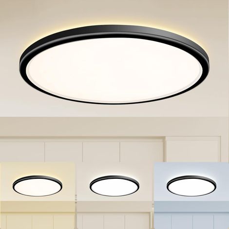 37 cm Plafonnier LED 36 W 3200 lm 6000 K,4000 K,3000 K, Plafonnier Salle de Bain, Lampe de Plafond Rond