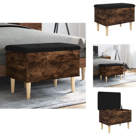 Banc de rangement chêne fumé 62x42x46 cm bois d'ingénierie - Banc Coffre - Banc Rangement - Banc Entrée - Meuble Rangement - Mobilier Intérieur (1/5)