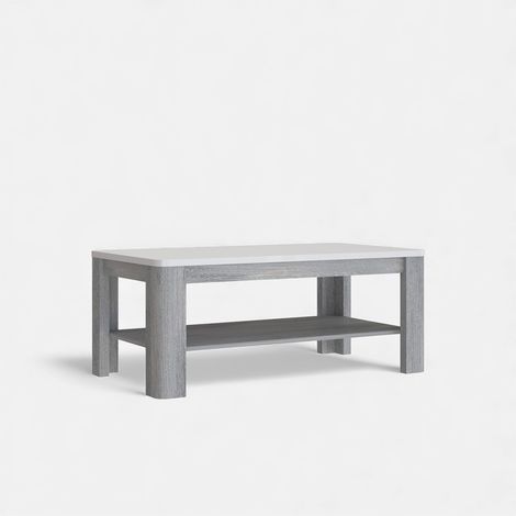 Mesa de centro en roble gris y blanco 110x45x60 Attention (1/4)