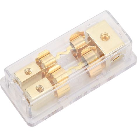 60-A-Stromverteilerblock mit 1 Eingang und 2 Ausgängen, Sicherungshalter und Audio-Separator für Autos, Wohnmobile und Solaranlagen (1/5)