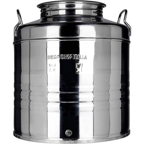 Contenitore Bidone Fusto per Olio in Acciaio inox 18/10 Predisposto per Rubinetto da 1/2" 15 LT (1/3)