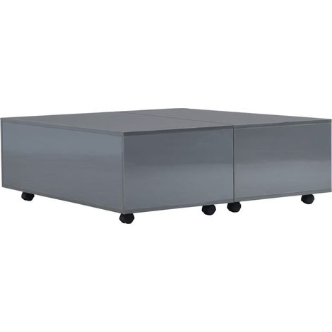Maison Exclusive - Couchtisch Hochglanz-Grau 100x100x35 cm