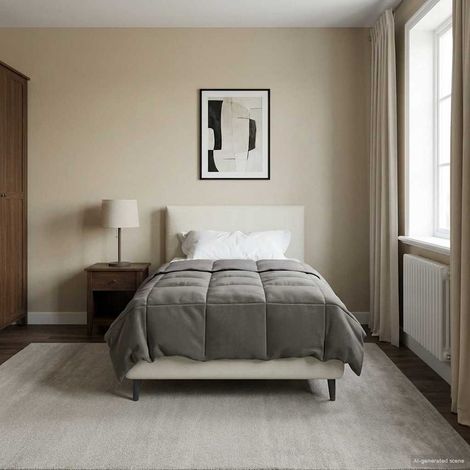 vidaXL Duvet d'hiver Matelassé Gris clair 140 x 220 cm Microfibre