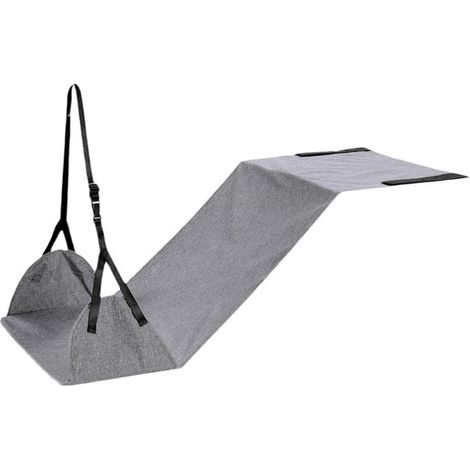 Poggiapiedi portatile per scrivanie, amaca per i piedi da viaggio in aereo, poggiapiedi per aerei, cuscino con cinghia estensibile per il supporto delle gambe. (1/4)