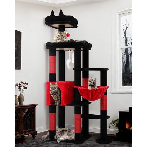 F65B Solide Arbre a Chat avec Niche Plateforme pour 2 Grand Chats (1/5)
