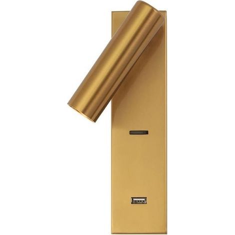 Wandleuchte, Wandleuchte mit Schalter und USB-Ladeanschluss, Nachttischlampe, Leselampe, verstellbar für Schlafzimmer, Wohnzimmer, Schminktisch, Art-Deco-Beleuchtung (1/5)