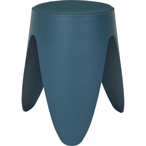 Tabouret Léger Empilable en Plastique - Tabouret Gain de Place Modulable Bleu canard D 30 x H 46 cm - Livraison gratuite (1/5)
