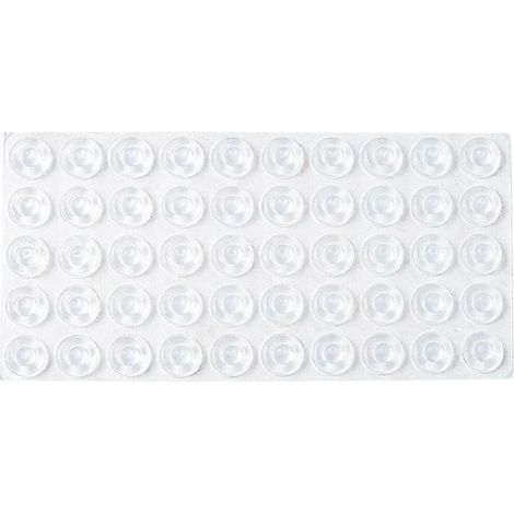 50 patins ronds auto-adhésifs en silicone de 13 x 5,5 mm pour meubles, butoirs de porte de placard (1/5)