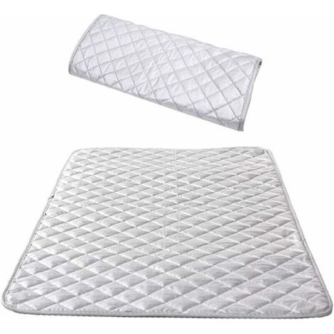 Nappe de Repassage Isolante Couverture de Repassage à la Vapeur Coton Tapis De Repassage sur Table Portable pour Lave-Linge Sèche-Linge Voyager la Maison Argent 48 85 cm（1 pcs）