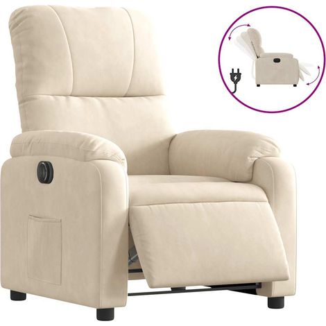 Fauteuil relax Fauteuil inclinable électrique beige tissu microfibre (1/4)