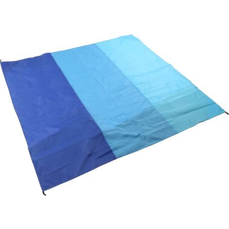 Tapis de pique-nique portable, imperméable, pliable et tendance, surdimensionné, anti-sable, idéal pour la plage, les voyages et le camping. Trois combinaisons disponibles : Bleu Trésor (1/5)