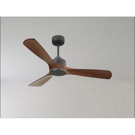 Modulo Latino III - Super destratificateur et ventilateur DC 132 cm noir pales bois gris idéal 26 à 40 m² (1/5)