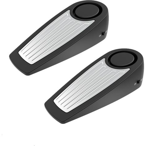 Butée de porte avec alarme pour maisons, chambres et hôtels, 130 dB, facile à installer, butée de sol fiable et portable, pack de 2, noir. (1/5)