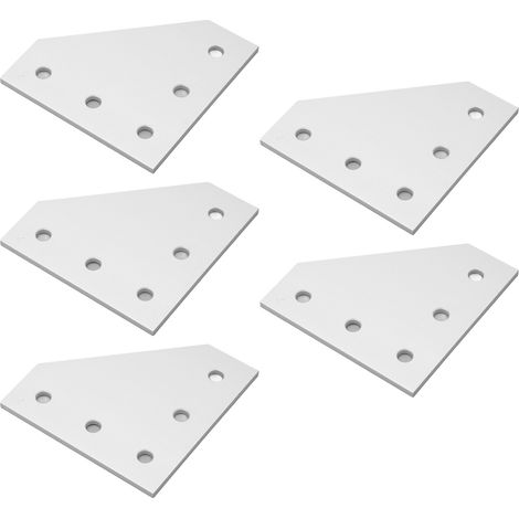 5 pièces plaque plate en alliage d'aluminium 5 trous résistance à la compression support de réparation industriel en forme de T (1/5)