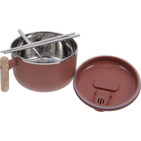 Bol à ramen portable en acier inoxydable 1200 ml avec couvercle (1/5)