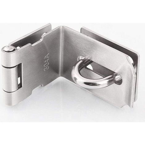 1 PCS de Loquet de Porte à Angle Droit en Acier Inoxydable à 90 Degrés, Moraillon de Cadenas, Fermeture Cadenas à Cadenas Lourd, Moraillon de Loquet de Porte, Verrou de Porte Haute Sécurité