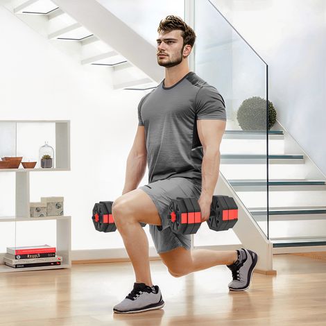 4-in-1 Hantelset Kurzhantel Set Kurzhanteln Langhanteln verstellbar 25 KG für Krafttraining Zuhause