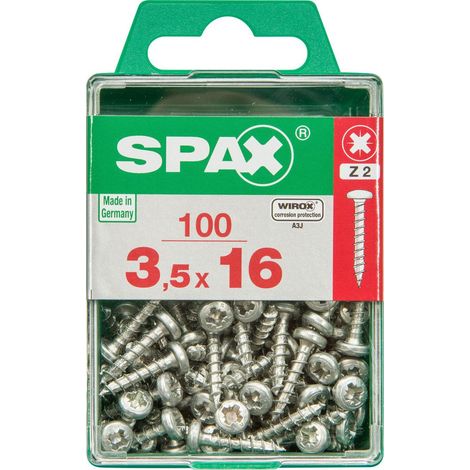 Spax Universalschrauben 3.5 x 16 mm PZ 2 Rundkopf - 100 Stk. Holzschrauben (1/3)