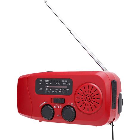 Radio Solaire d'urgence à manivelle avec Chargeur USB pour Lampe (1/5)