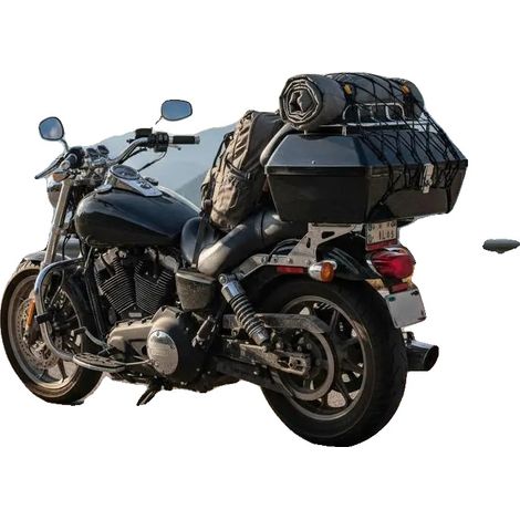 Coffre de moto, design étanche, base multi-trous, noir (1/2)