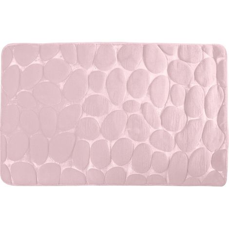 Alfombra de baño microfibra PEBBLE 50x80cm Rosa Pastel MSV (1/2)