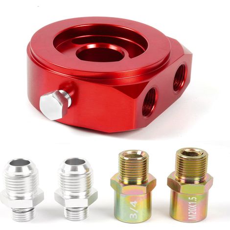 Accessoires pour modification automobile : manomètre de température pour tourteau d'huile, machine à tourteau d'huile, adaptateur pour manomètre de pression d'huile AN10 - Rouge (1/4)