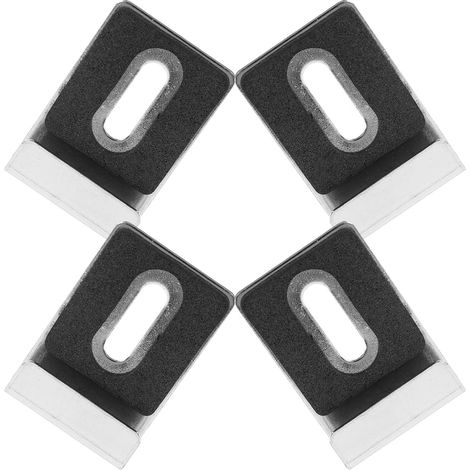 Clips de Fixation Miroir sans Cadre en Acier Inoxydable 304 Brillant, Kit 4 Pièces Film Protecteur, Supports Muraux Robustes pour Salle de Bain et Montage Mural Facile (1/5)